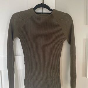 Rag & Bone Olive Ribbed Long Sleeve Sweater